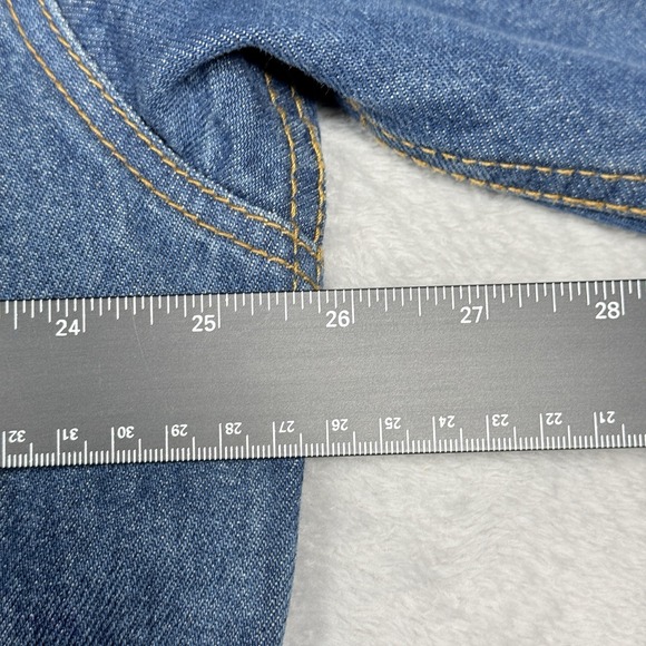 VTG Marlboro Country Store Men's Size XL Jean Jacket Leather Collar Denim - Picture 3 of 10